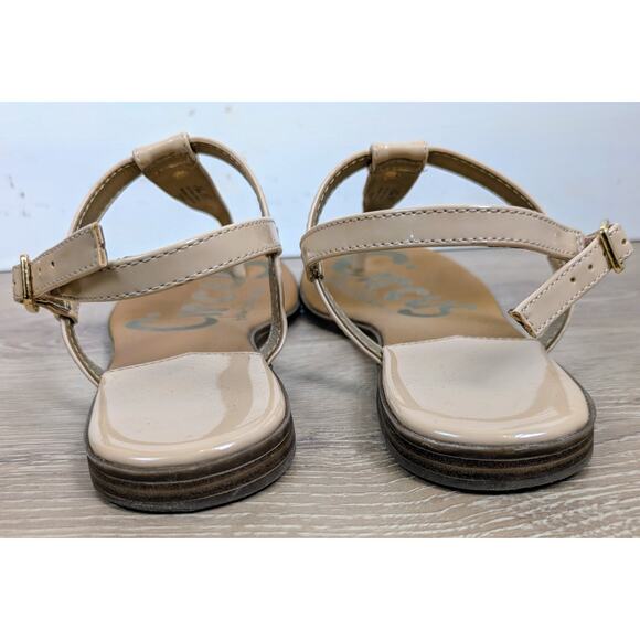 Circus Sam Edelman Cayden T-Strap Slingback Thong Sandals Sz 7.5 Nude Beige Buff - Picture 4 of 10